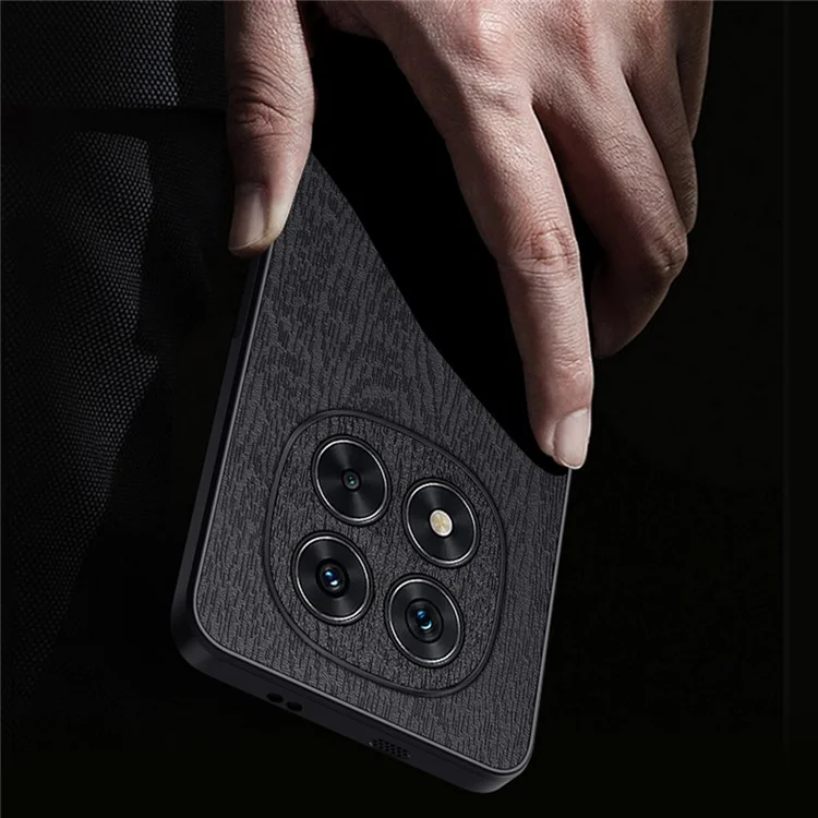 Per Xiaomi Redmi Nota 14 Pro 5G Case Texture Wood pe pc Rivestimento PC+TPU PC+TPU - Nero