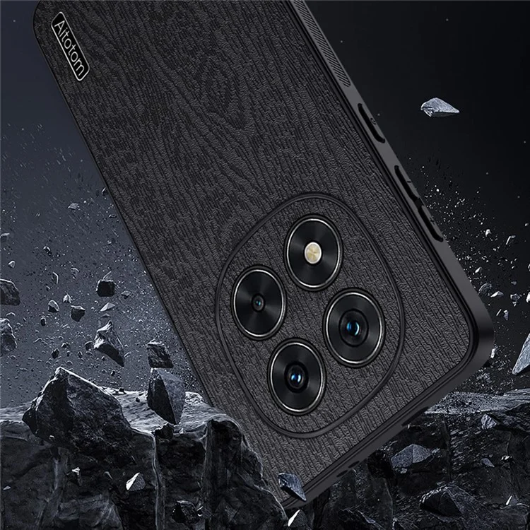 Per Xiaomi Redmi Nota 14 Pro 5G Case Texture Wood pe pc Rivestimento PC+TPU PC+TPU - Nero