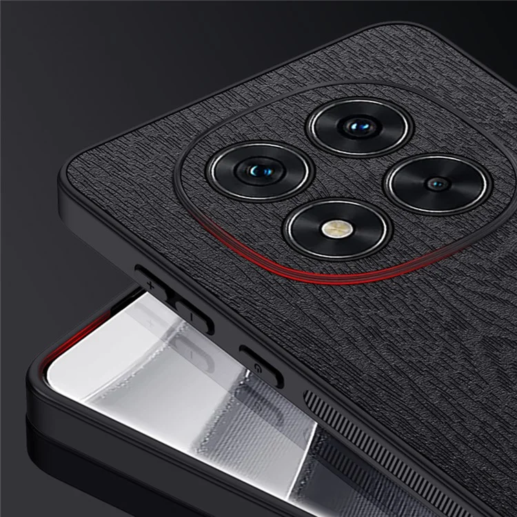 Per Xiaomi Redmi Nota 14 Pro 5G Case Texture Wood pe pc Rivestimento PC+TPU PC+TPU - Nero