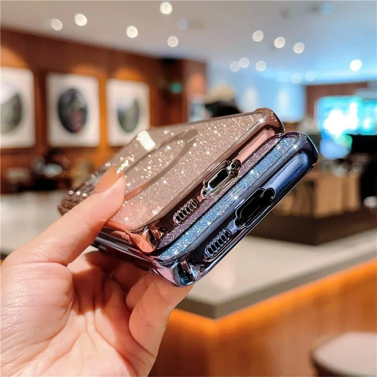 For Samsung Galaxy S23 Case Electroplating Glitter TPU Clear Phone Cover Compatible with MagSafe - Dark Purple