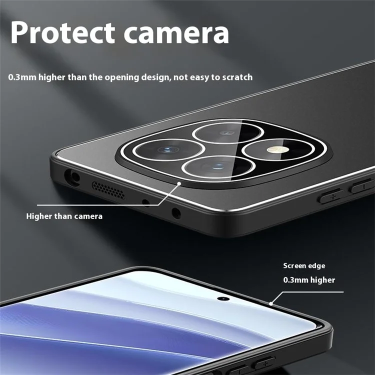 Для Xiaomi Redmi Note 14 Pro+ 5g Case Pc+ Tpu Matte Back Phone Cope с Объективом Пленкой - Черный