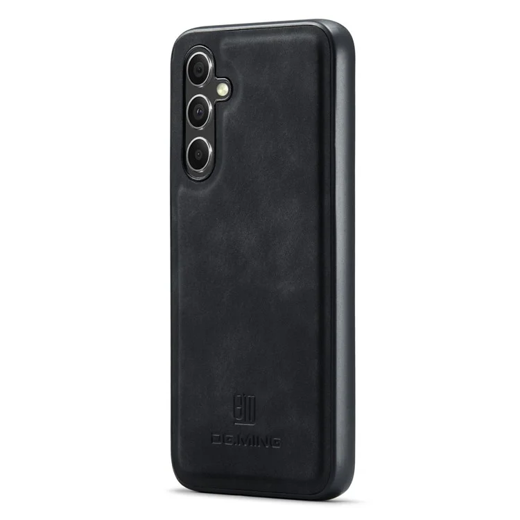 DG.MING For Samsung Galaxy A16 5G / A16 4G Case PU Leather Covered PC+TPU Hybrid Phone Shell - Black
