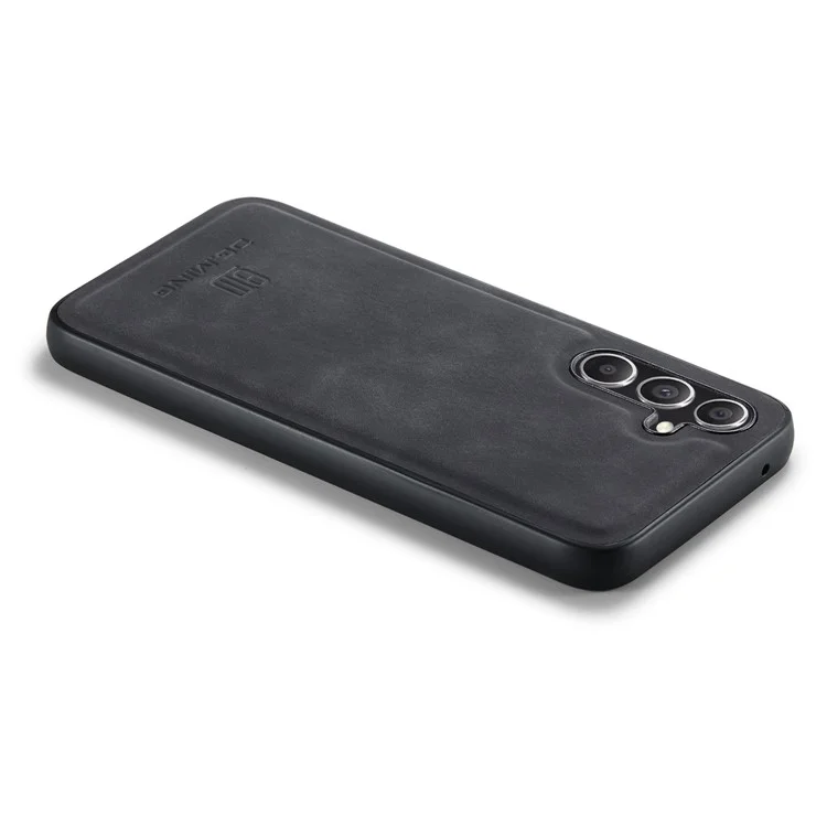 DG.MING For Samsung Galaxy A16 5G / A16 4G Case PU Leather Covered PC+TPU Hybrid Phone Shell - Black
