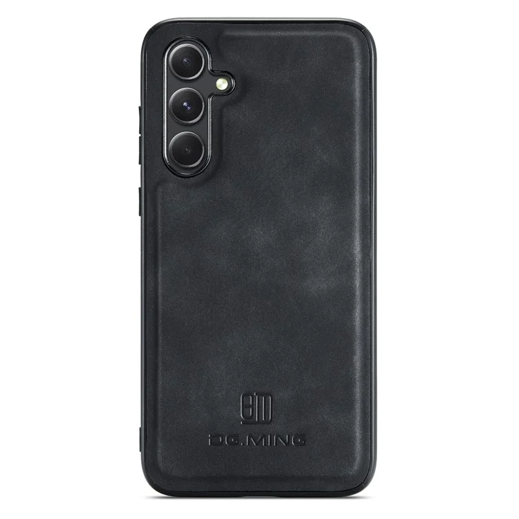 DG.MING For Samsung Galaxy A16 5G / A16 4G Case PU Leather Covered PC+TPU Hybrid Phone Shell - Black
