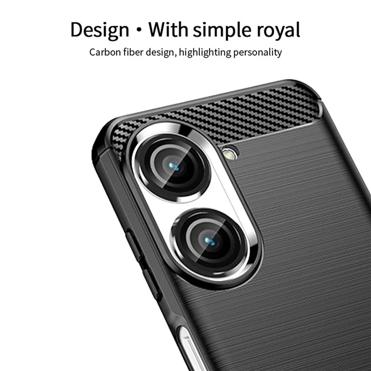 MOFI JK TPU Serie-1 Für Asus Zenfone 9 5G Gebürstete Oberflächenfaser-telefonabdeckung Drop-sof-protective Tpu-hülle - Schwarz