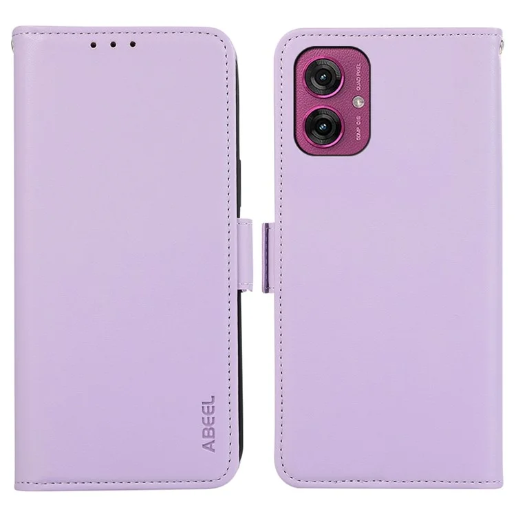 Abeel Para Motorola Moto G55 Case 5G Cubierta de Teléfono de Cuero Con Billetera de Bloqueo RFID - Púrpura