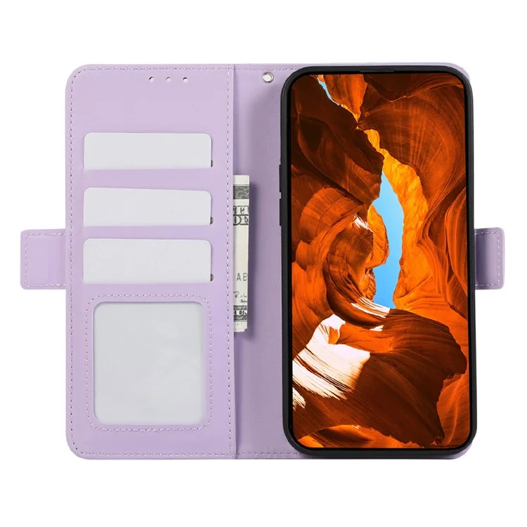 Abeel Para Motorola Moto G55 Case 5G Cubierta de Teléfono de Cuero Con Billetera de Bloqueo RFID - Púrpura
