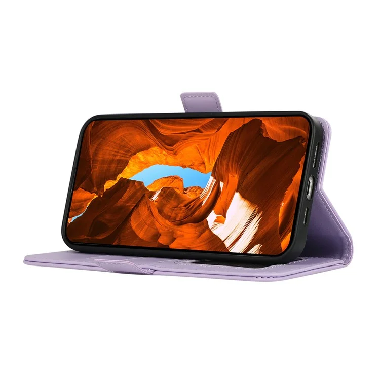Abeel Para Motorola Moto G55 Case 5G Cubierta de Teléfono de Cuero Con Billetera de Bloqueo RFID - Púrpura