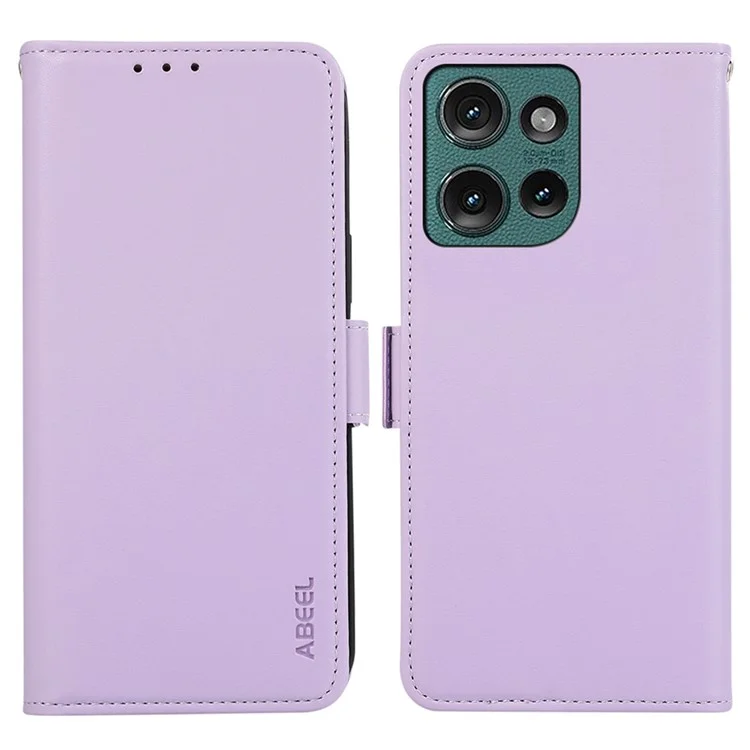 ABEEL For Motorola Edge 50 5G Case Leather Phone Cover with RFID Blocking Wallet - Purple
