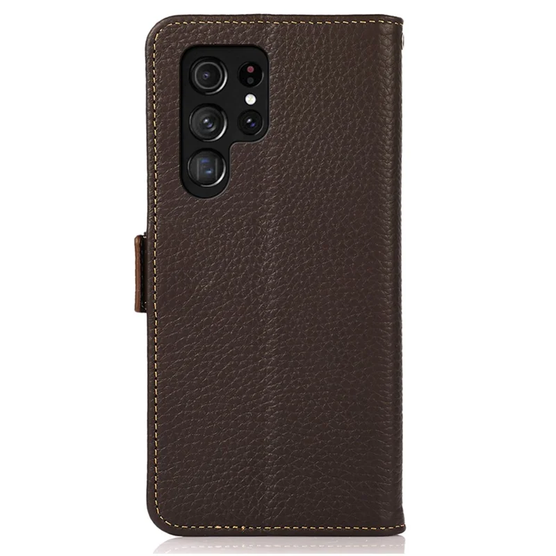 Khazneh Для Samsung Galaxy S25 Ultra Phone Case Подлинное Покрытие Кожи Коров - Коричневый