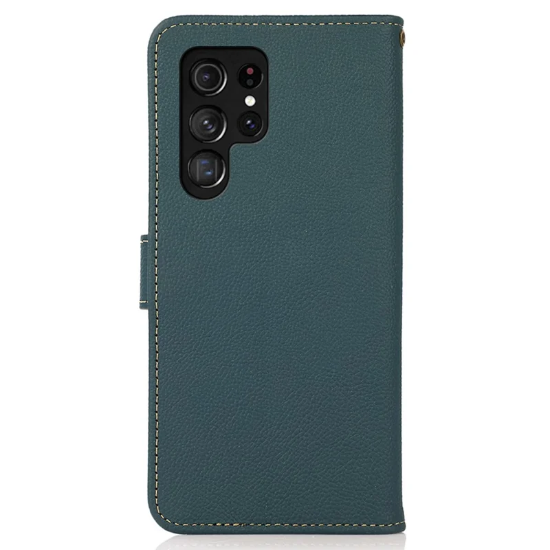 Khazneh Für Samsung Galaxy S25 Ultra -hülle Echte Kuh Leder Brieftasche Telefonabdeckung - Grün