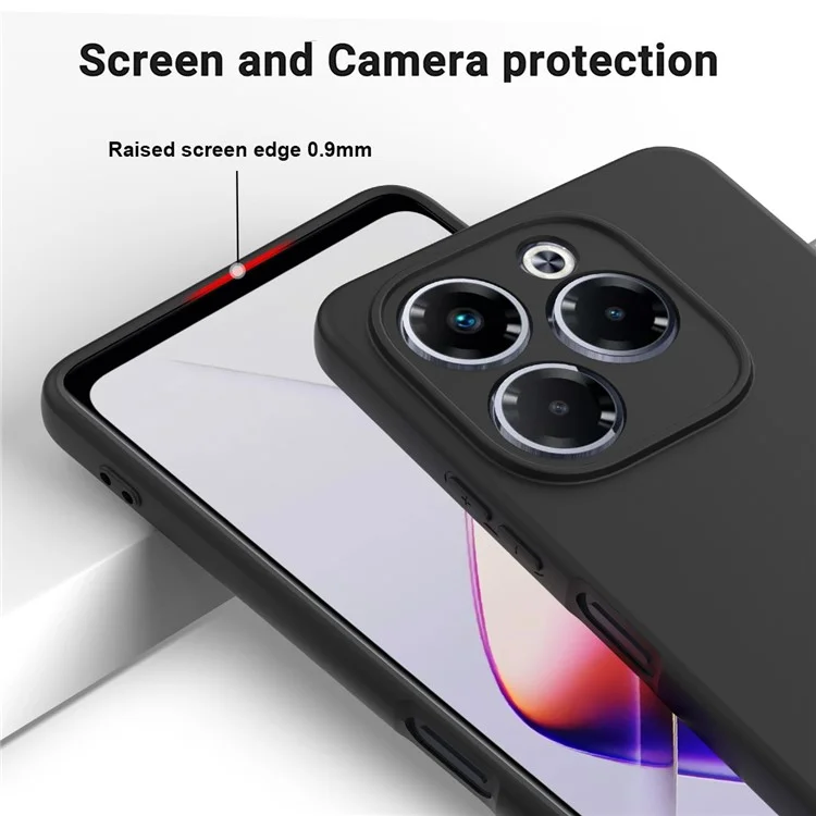 Per Infinix Note 40x 5G Case Liquido Silicone Anti-scratch Cover Con Cinturino Manuale - Nero
