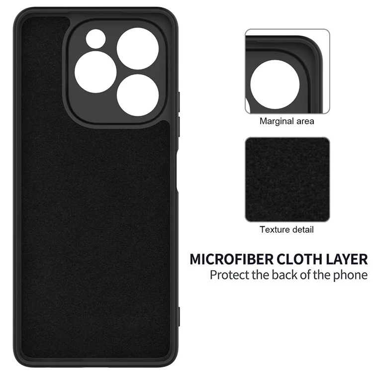 Per Infinix Note 40x 5G Case Liquido Silicone Anti-scratch Cover Con Cinturino Manuale - Nero