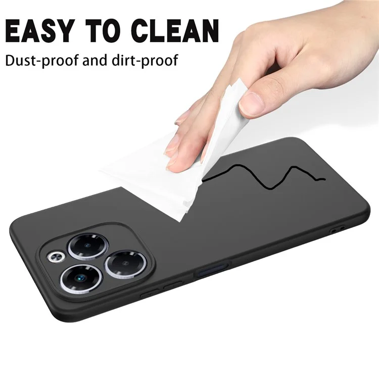 Per Infinix Note 40x 5G Case Liquido Silicone Anti-scratch Cover Con Cinturino Manuale - Nero
