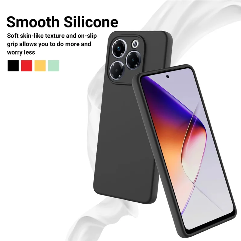 Per Infinix Note 40x 5G Case Liquido Silicone Anti-scratch Cover Con Cinturino Manuale - Nero