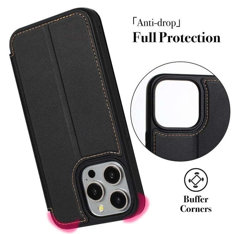 Для Iphone 15 Pro Max Case Case Magnetic Card Card Slot Comeful Chep Phone Cover - Черный