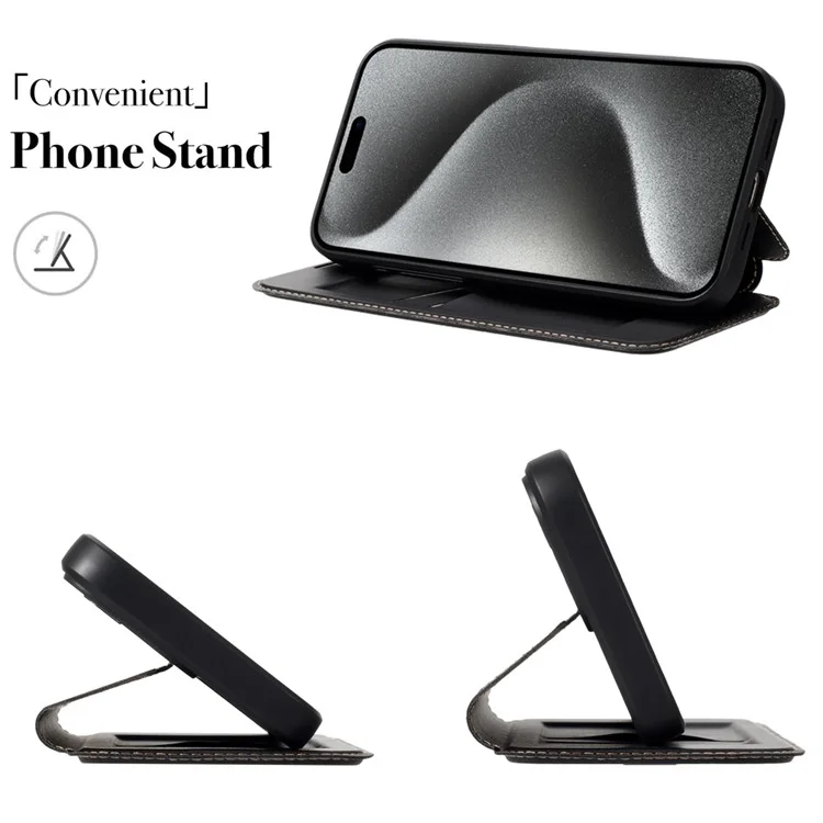 Для Iphone 15 Pro Max Case Case Magnetic Card Card Slot Comeful Chep Phone Cover - Черный