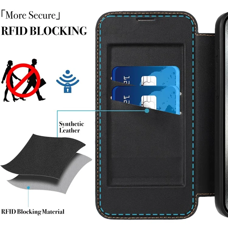 Для Iphone 15 Pro Max Case Case Magnetic Card Card Slot Comeful Chep Phone Cover - Черный
