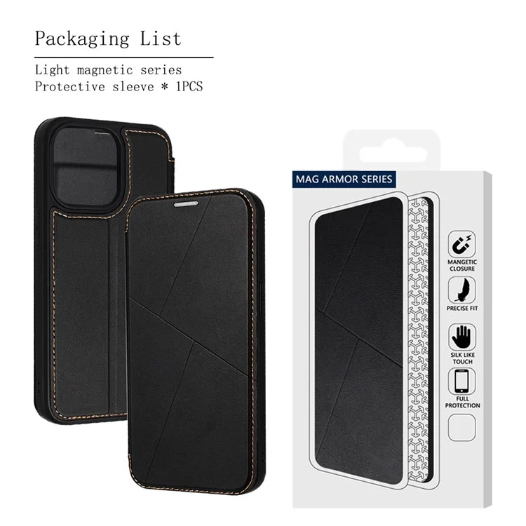 Для Iphone 15 Pro Max Case Case Magnetic Card Card Slot Comeful Chep Phone Cover - Черный