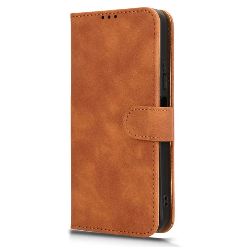 For itel A80 4G Leather Case Skin-Feel Anti-Drop Wallet Flip Phone Cover - Brown