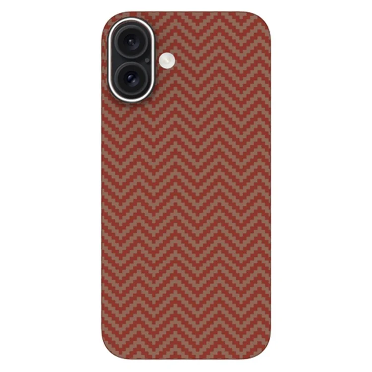 KZDOO For iPhone 16 Case Anti-Scratch Phone Cover Kevlar Aramid Fiber Made - M Texture / Red