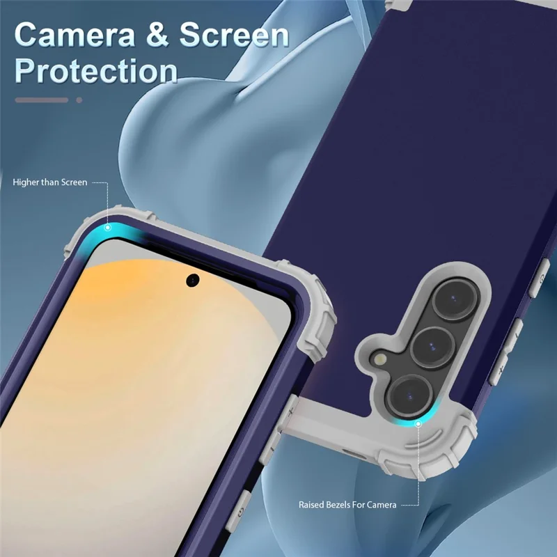 L-Style For Samsung Galaxy S24 FE Case Shockproof PC + TPU Phone Back Cover - Blue