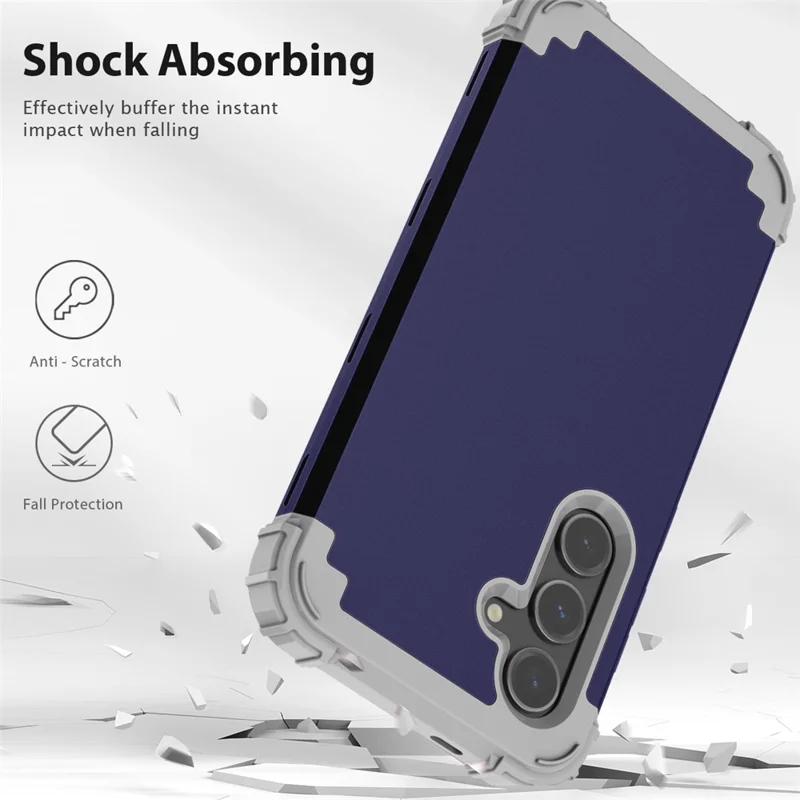 L-Style For Samsung Galaxy S24 FE Case Shockproof PC + TPU Phone Back Cover - Blue