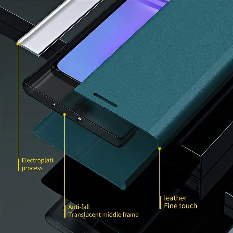 Para Samsung Galaxy A06 Case Anti-Drop Leather Phone Cover with Stand - Verde