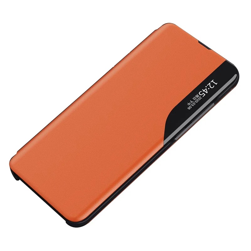 For Samsung Galaxy A16 5G / A16 4G Case View Window PU Leather Stand Cover - Orange