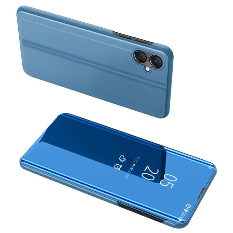 Para Samsung Galaxy A06 Capa Vista Janela Stand Couro Flip Case de Telefone - Azul