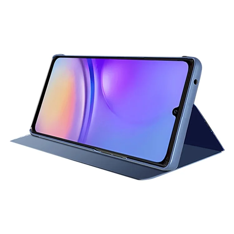 Para Samsung Galaxy A06 Capa Vista Janela Stand Couro Flip Case de Telefone - Azul