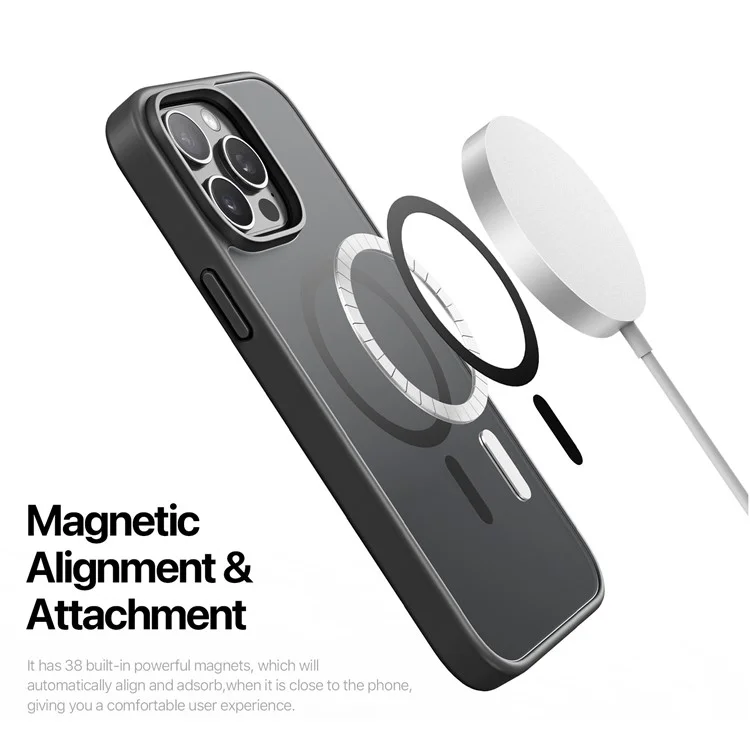 DUX DUCIS Yind Series For iPhone 15 Pro Matte Case Compatible with MagSafe PC+TPU Phone Cover - Negro