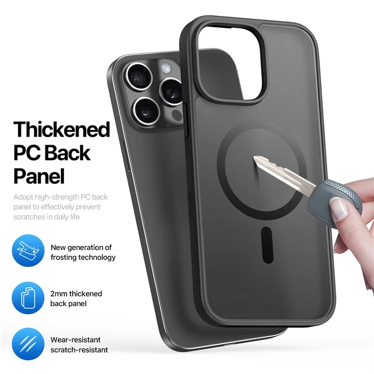 DUX DUCIS Yind Series For iPhone 15 Pro Matte Case Compatible with MagSafe PC+TPU Phone Cover - Negro