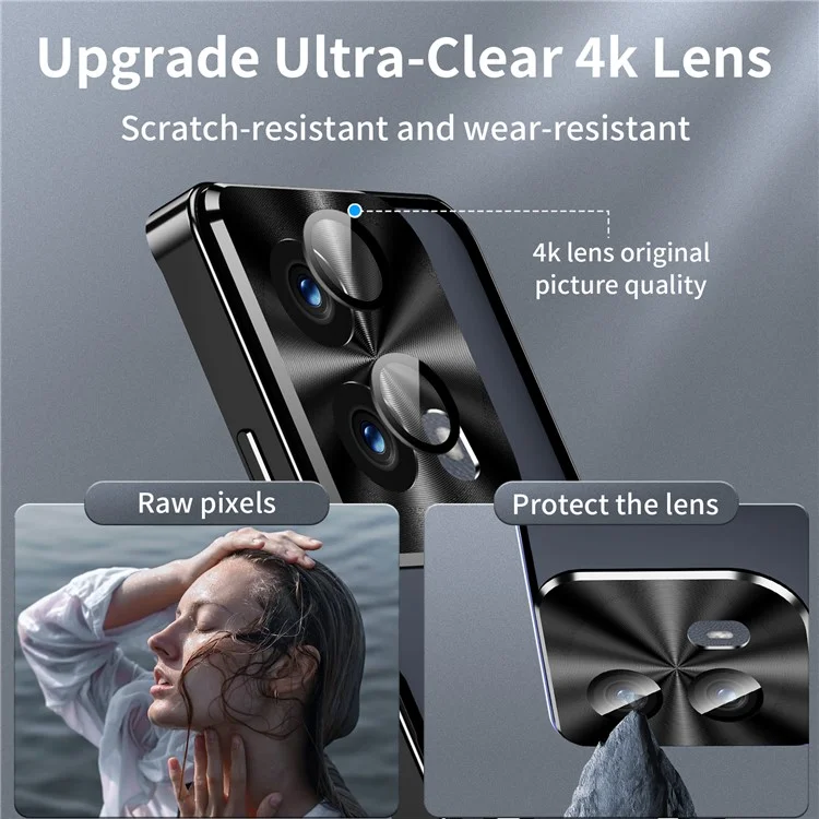 Magnetische Magnetie Magnetic -serie Für Motorola Edge (2024) 5G Hülle Metall+tpu -telefonabdeckung Mit Linsenschutz - Schwarz