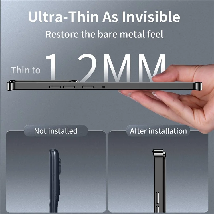 Magnetische Magnetie Magnetic -serie Für Motorola Edge (2024) 5G Hülle Metall+tpu -telefonabdeckung Mit Linsenschutz - Schwarz