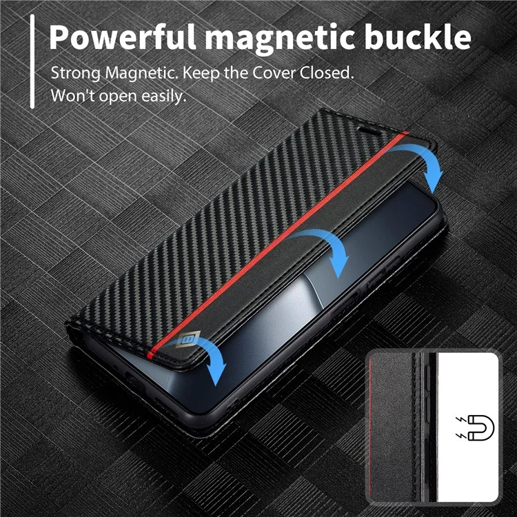 Lc. Imeeke Для Xiaomi 14t Case Case Carbon Fiber Texture Cope Coper Держатель Карты Карты Карты - Вертикальная Полоса