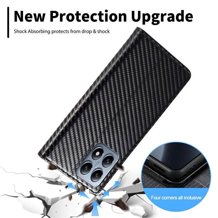 Lc. Imeeke Для Xiaomi 14t Case Case Carbon Fiber Texture Cope Coper Держатель Карты Карты Карты - Вертикальная Полоса