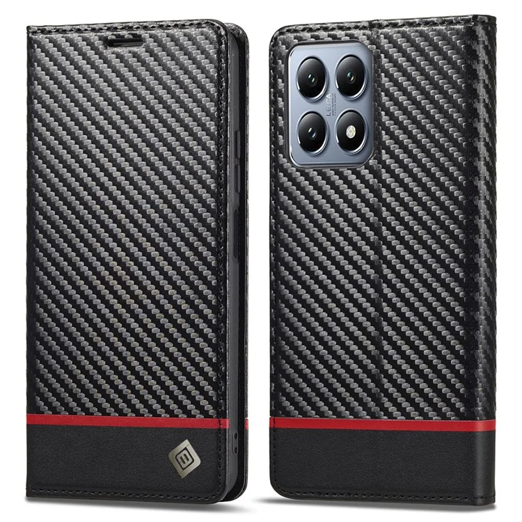 Lc. Imeeke Para Xiaomi 14t Case de Fibra de Carbono Fibra Topicultura de la Tarjeta de Cobertura Del Teléfono - Franja Horizontal