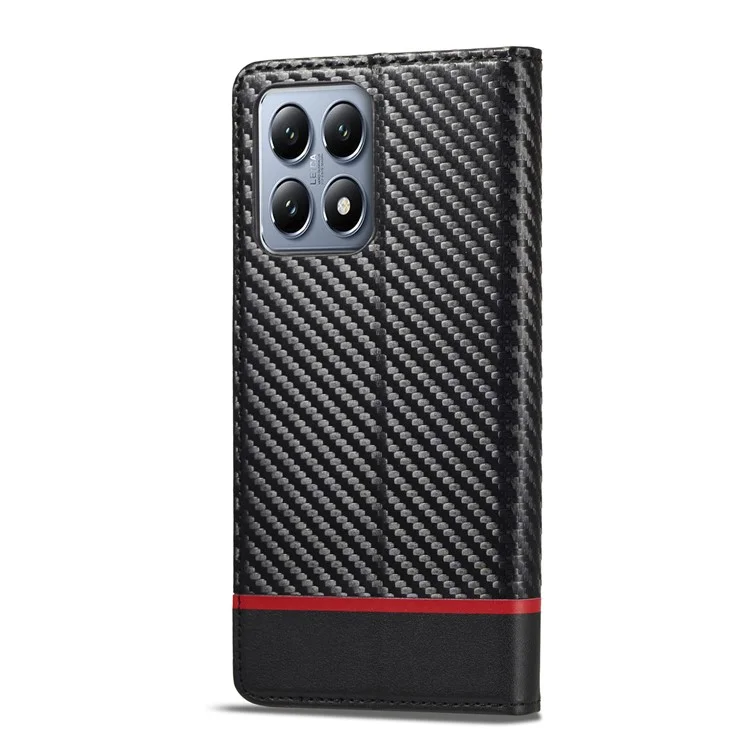 Lc. Imeeke Para Xiaomi 14t Case de Fibra de Carbono Fibra Topicultura de la Tarjeta de Cobertura Del Teléfono - Franja Horizontal