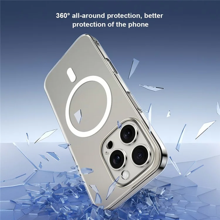 XUNDD XDD-0010 For iPhone 16 Case Compatible with MagSafe Cover Ultra-Thin Clear PC Phone Cover - White