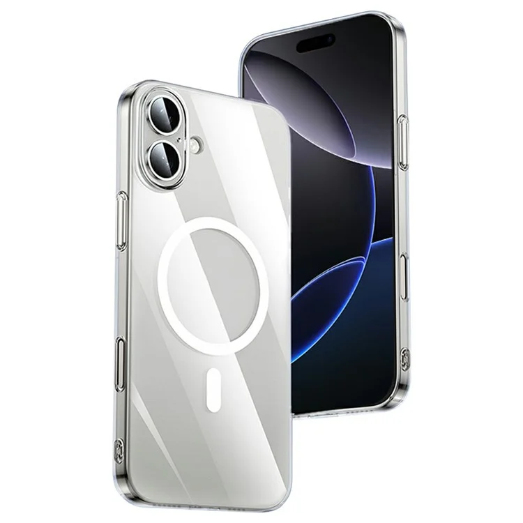 XUNDD XDD-0010 Чехол для iPhone 16 Plus с совместимостью с MagSafe, ультратонкий прозрачный пластиковый чехол - белый