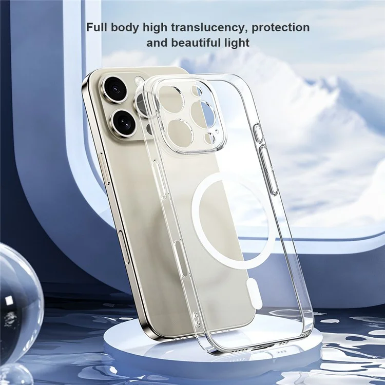 XUNDD XDD-0010 Чехол для iPhone 16 Plus с совместимостью с MagSafe, ультратонкий прозрачный пластиковый чехол - белый