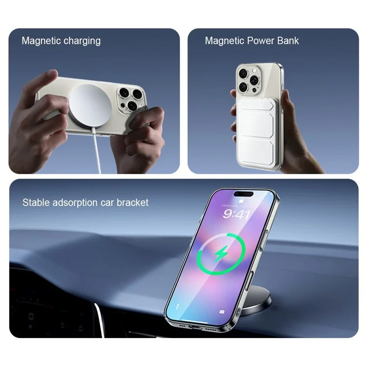 XUNDD XDD-0010 Чехол для iPhone 16 Plus с совместимостью с MagSafe, ультратонкий прозрачный пластиковый чехол - белый