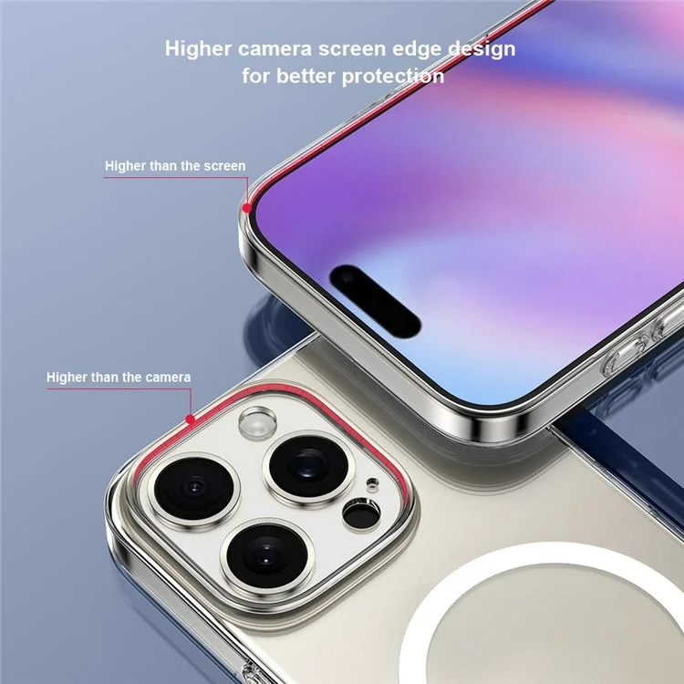 XUNDD XDD-0010 Чехол для iPhone 16 Plus с совместимостью с MagSafe, ультратонкий прозрачный пластиковый чехол - белый