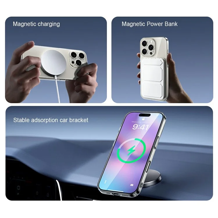 XUNDD XDD-0010 для iPhone 16 Pro, совместимый с MagSafe, ультратонкий прозрачный чехол из поликарбоната - белый