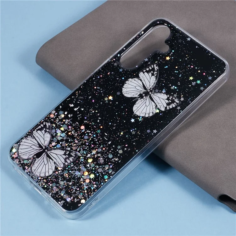 AW Series For Samsung Galaxy A16 5G / A16 4G Case Epoxy PVC Butterfly TPU Aesthetics Phone Cover - Black