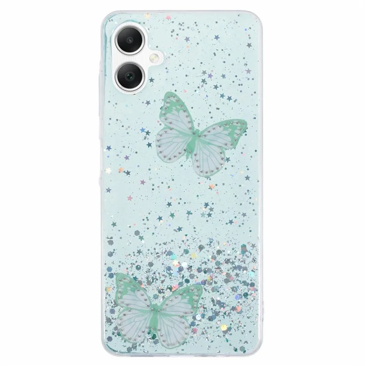 AW Series For Samsung Galaxy A06 4G Case Epoxy PVC Butterfly TPU Aesthetics Phone Cover - Green