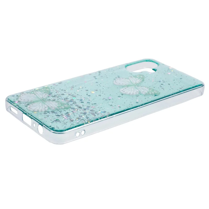 AW Series For Samsung Galaxy A06 4G Case Epoxy PVC Butterfly TPU Aesthetics Phone Cover - Green