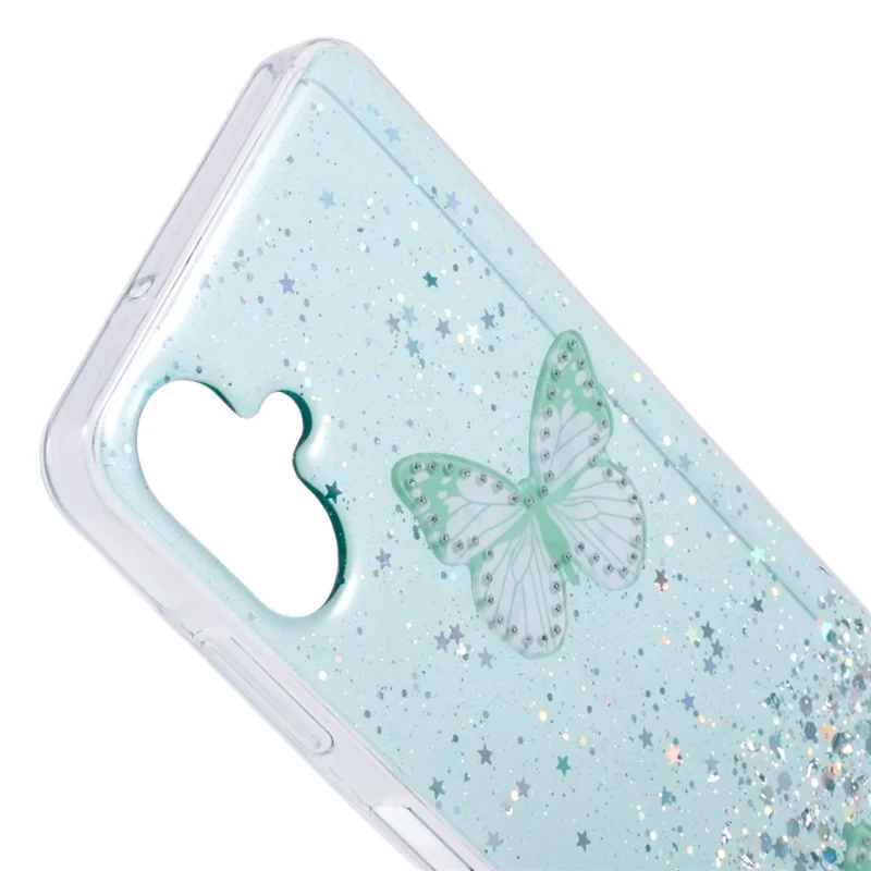 AW Series For Samsung Galaxy A06 4G Case Epoxy PVC Butterfly TPU Aesthetics Phone Cover - Green