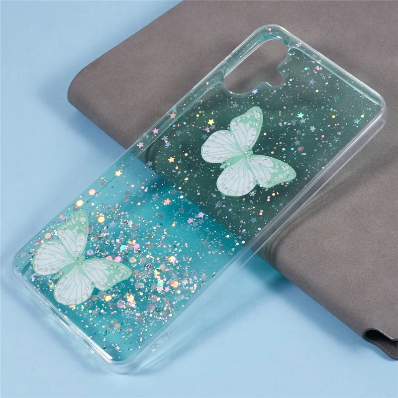 AW Series For Samsung Galaxy A06 4G Case Epoxy PVC Butterfly TPU Aesthetics Phone Cover - Green